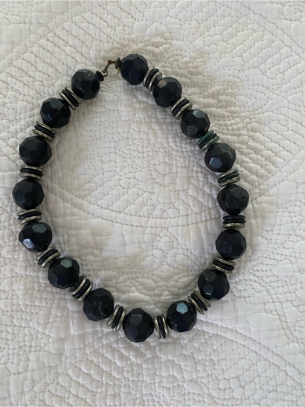 Choker Necklace Black & Silver